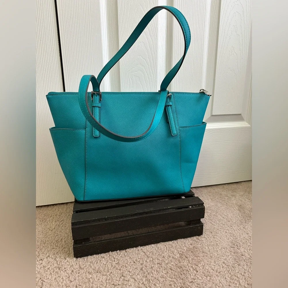 Michael Kors Vibrant Teal Tote Bag - Picture 3 of 4